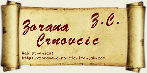 Zorana Crnovčić vizit kartica